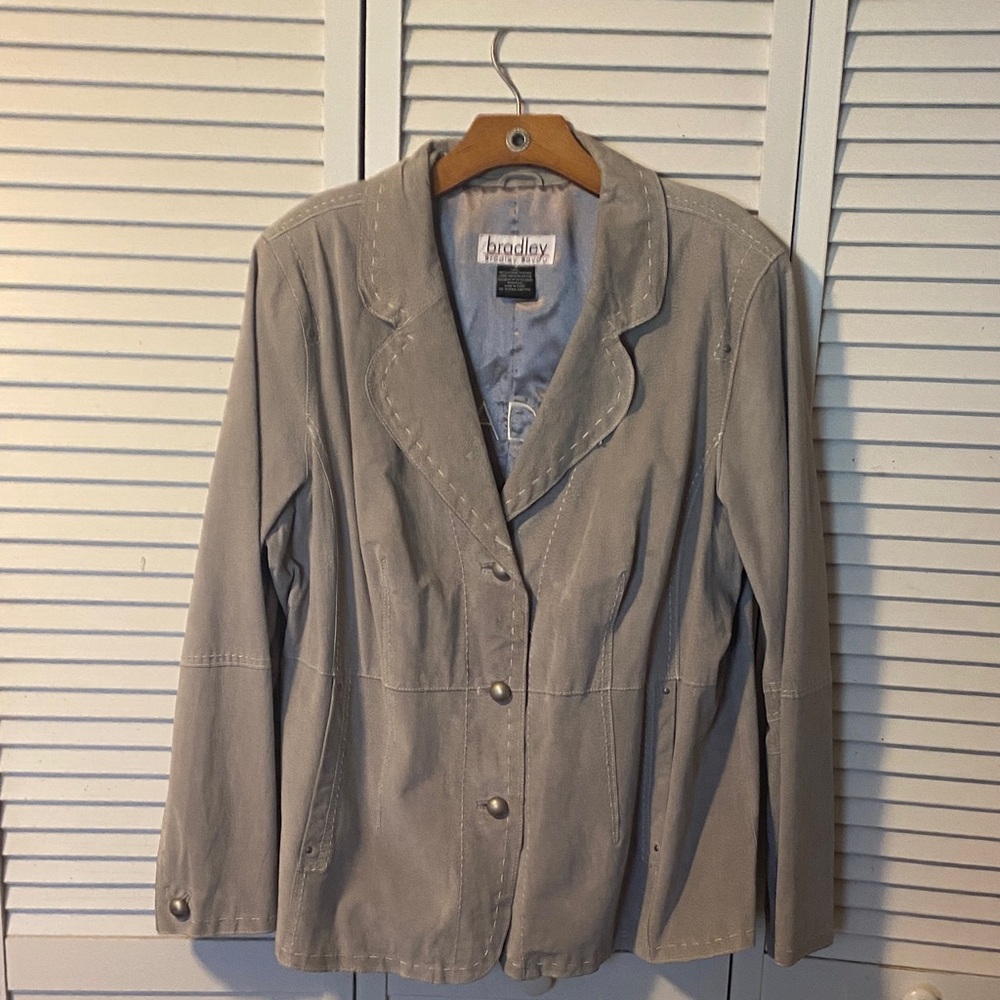 Bradley Women's Light Gray Leather Jacket